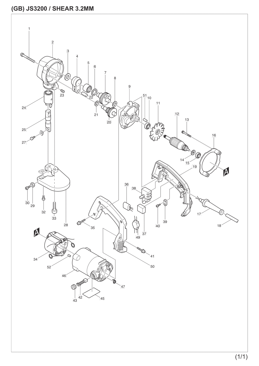 Makita JS3200 Shear Spare Parts