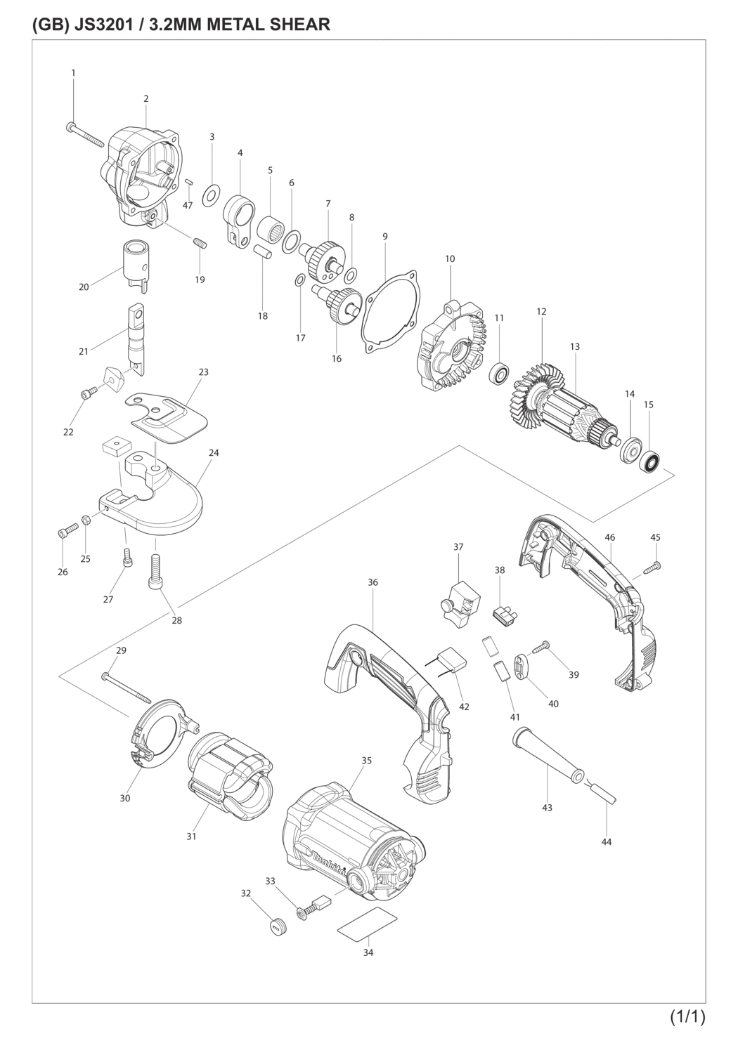 Makita JS3201J Metal Shear Spare Parts