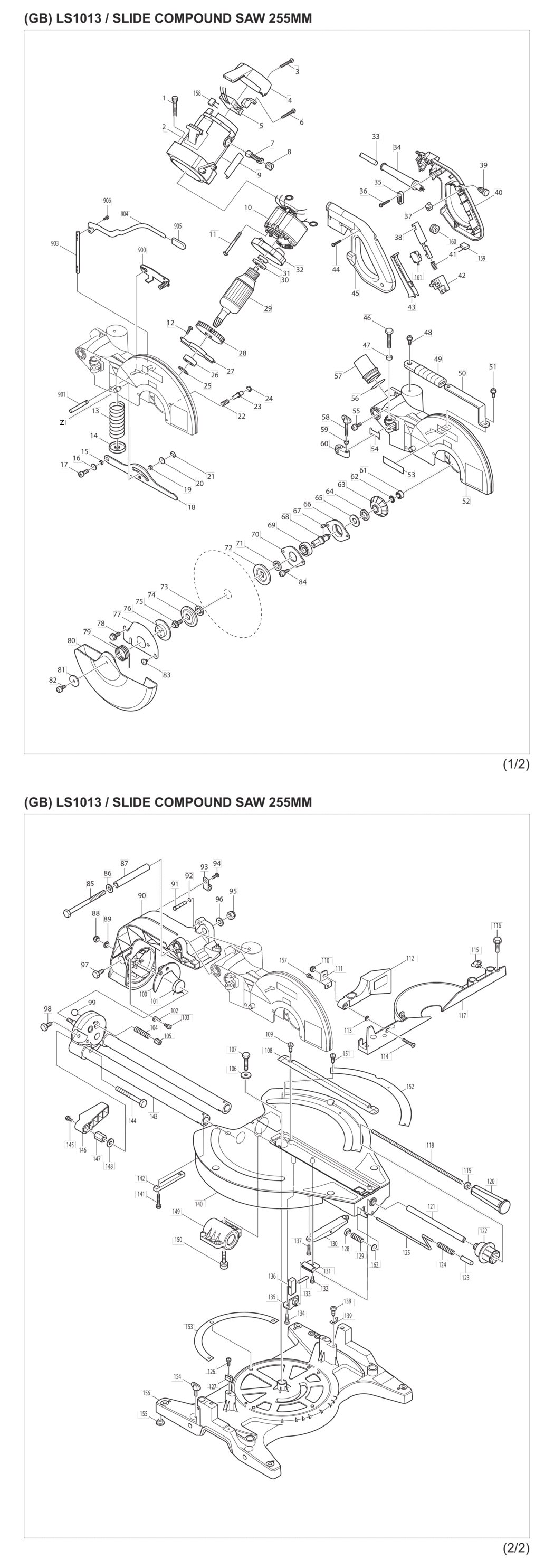 Makita LS1013 Slide Compound Saw Spare Parts