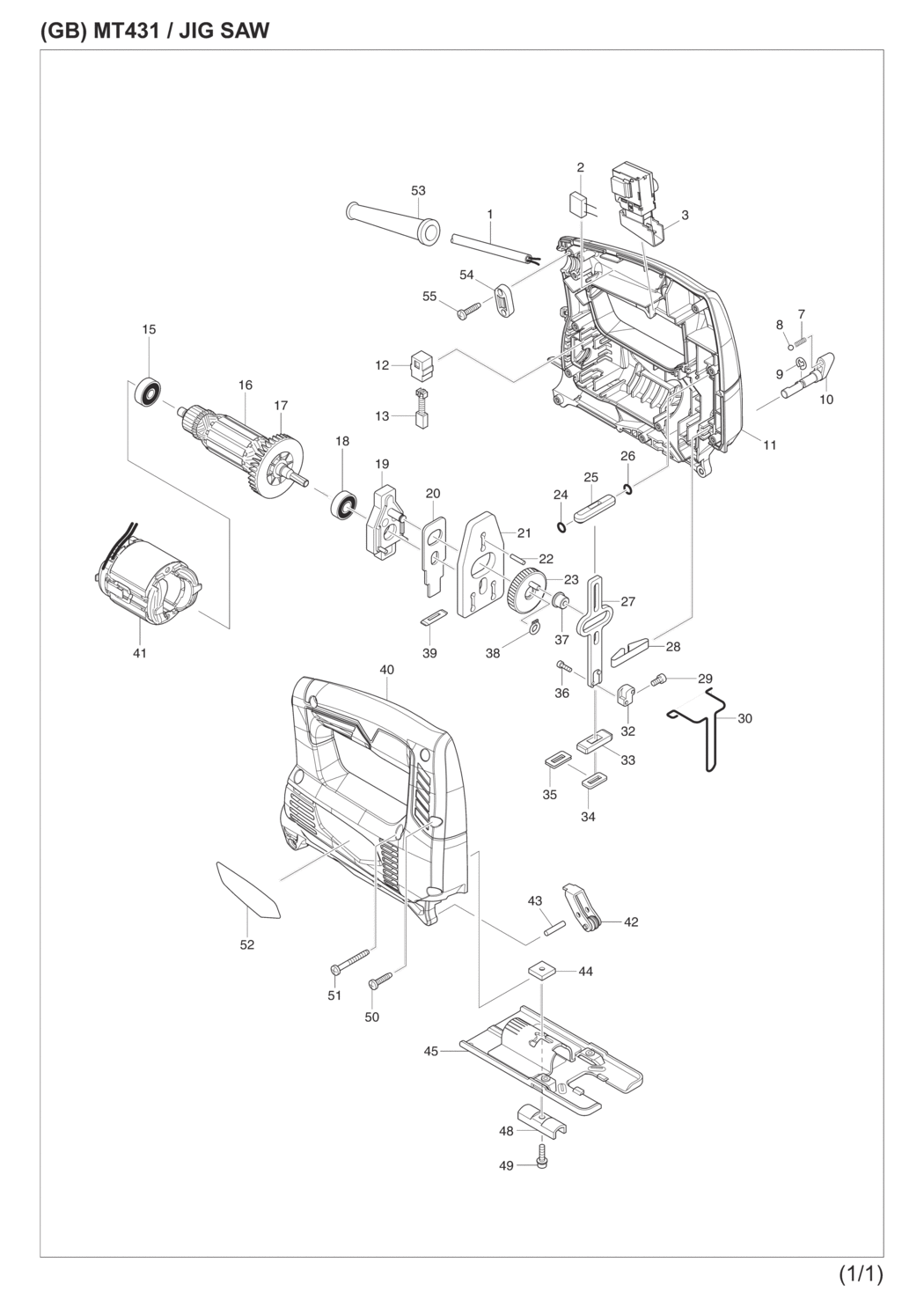 Makita MT431 Jig Saw Spare Parts