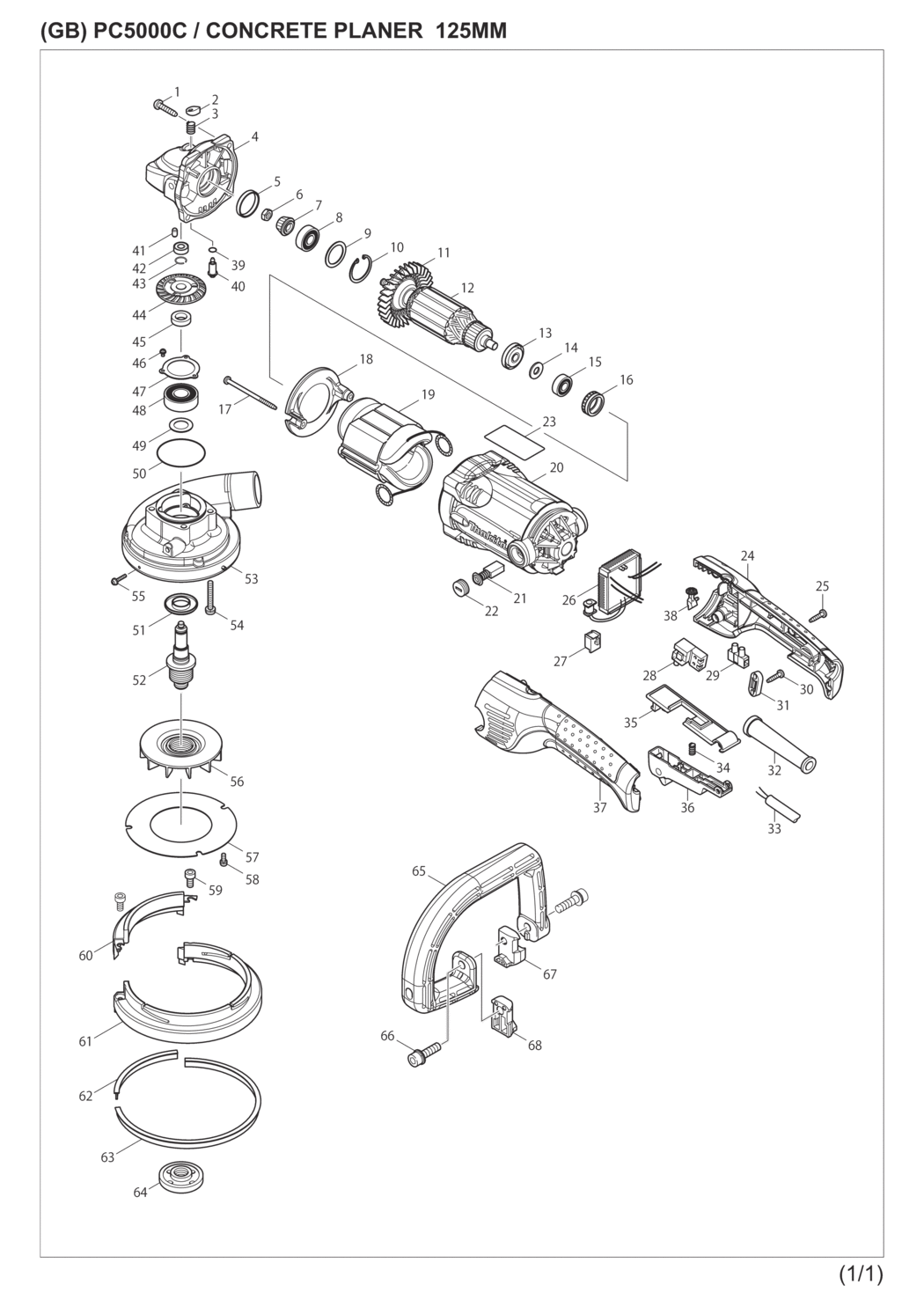 Makita PC5000C Concrete Planer Spare Parts