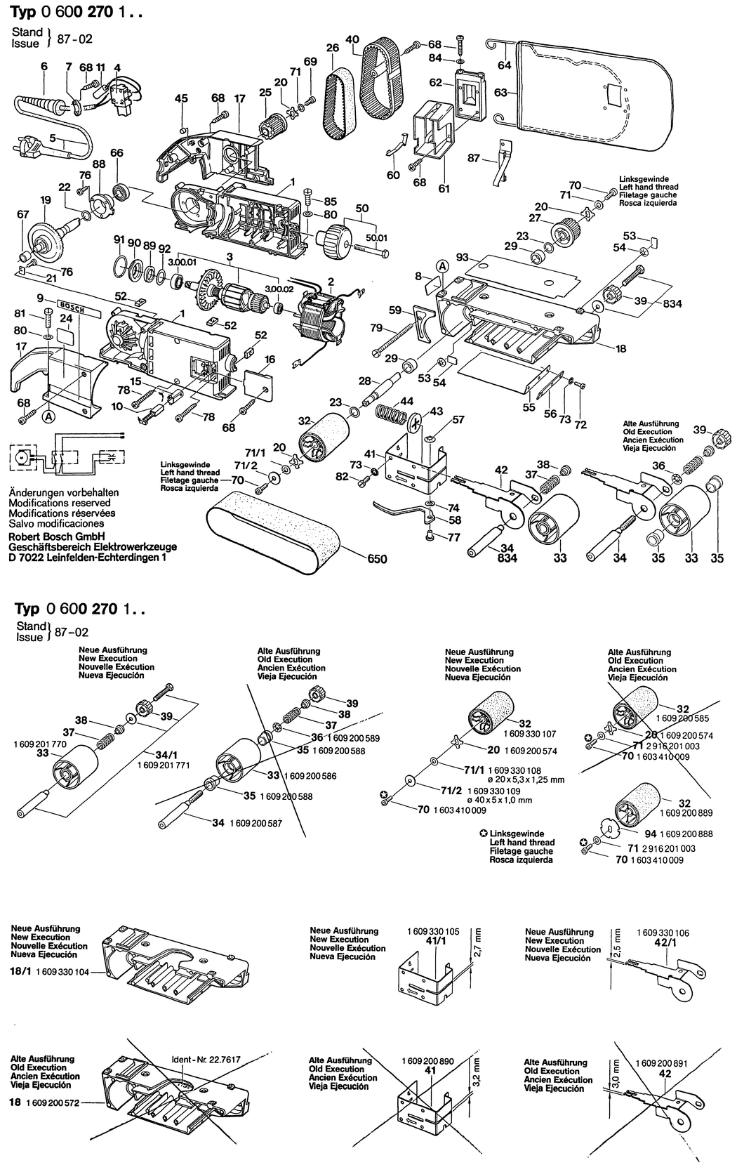 Bosch ---- / 0600270132 / CH 220 Volt Spare Parts