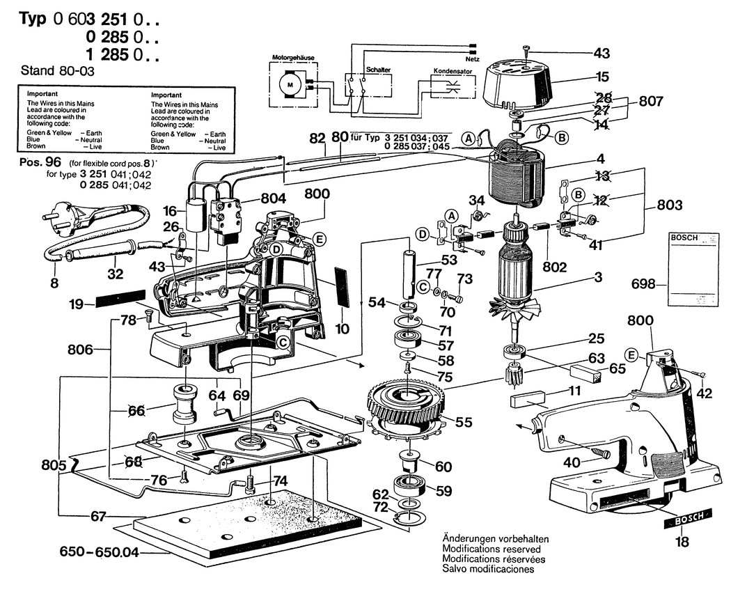 Bosch ---- / 0600285002 / EU 115 Volt Spare Parts