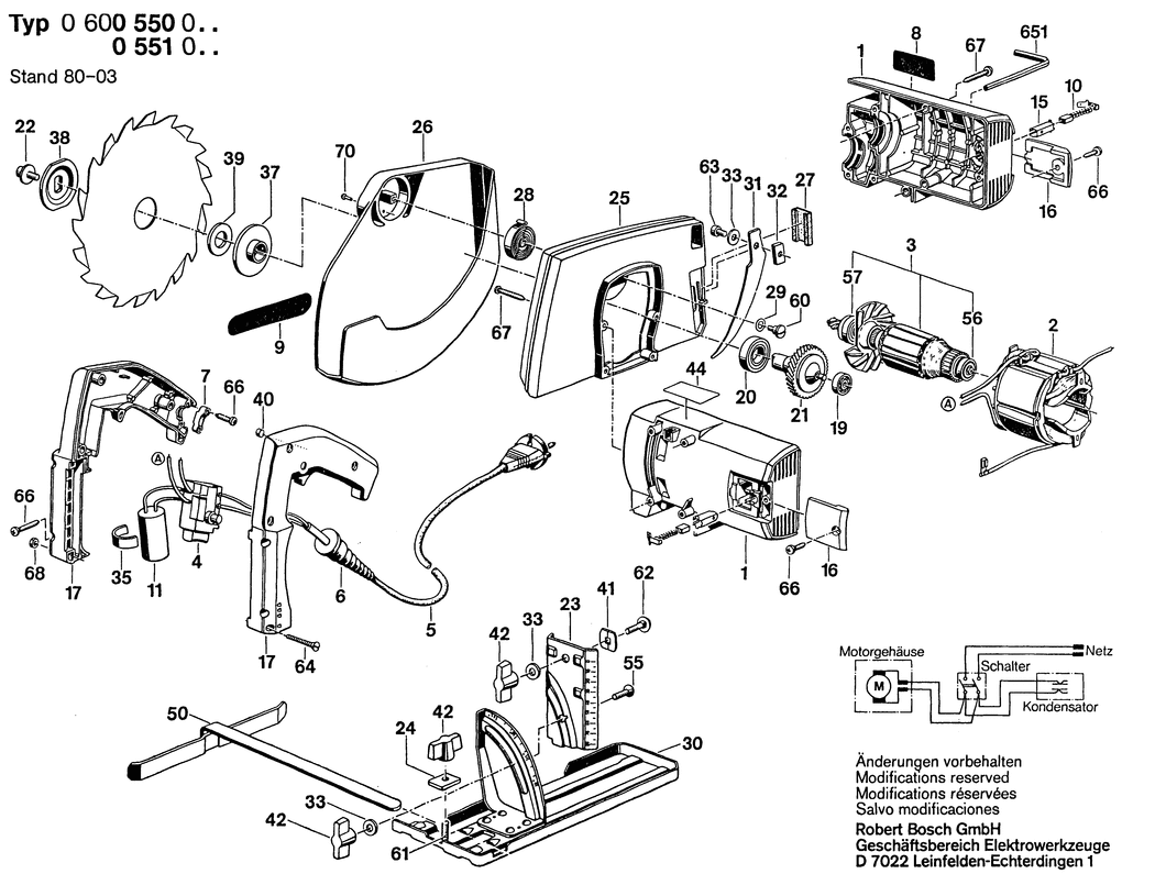 Bosch ---- / 0600550001 / EU 110 Volt Spare Parts