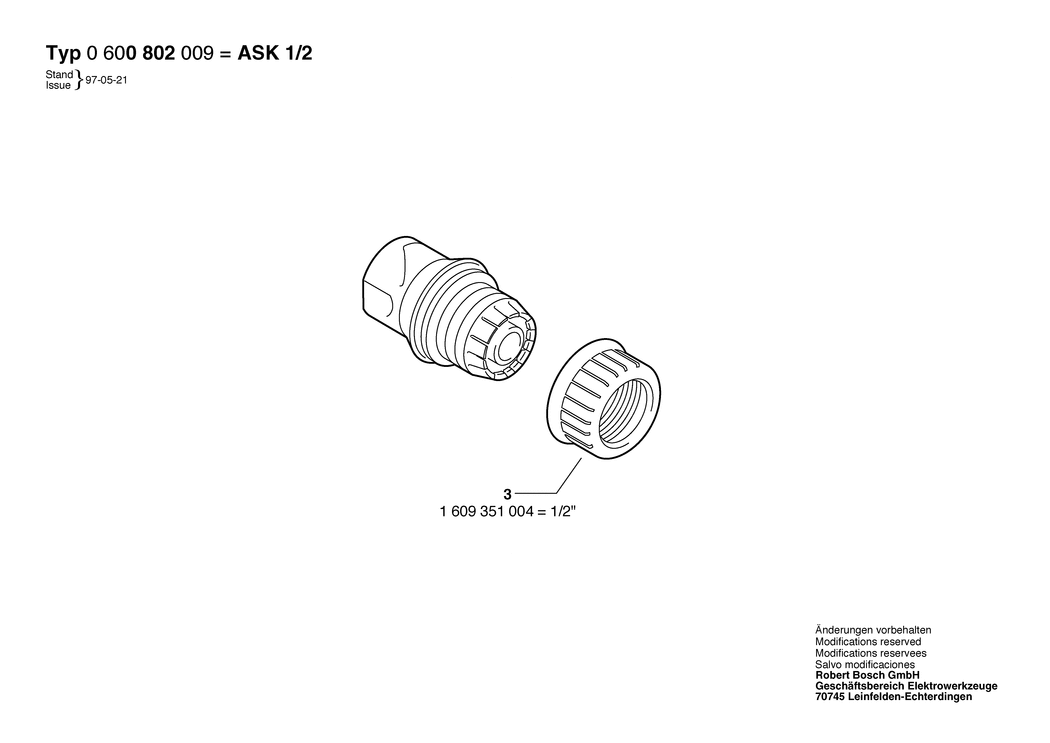 Bosch ASK 1/2 / 0600800009 / --- Spare Parts