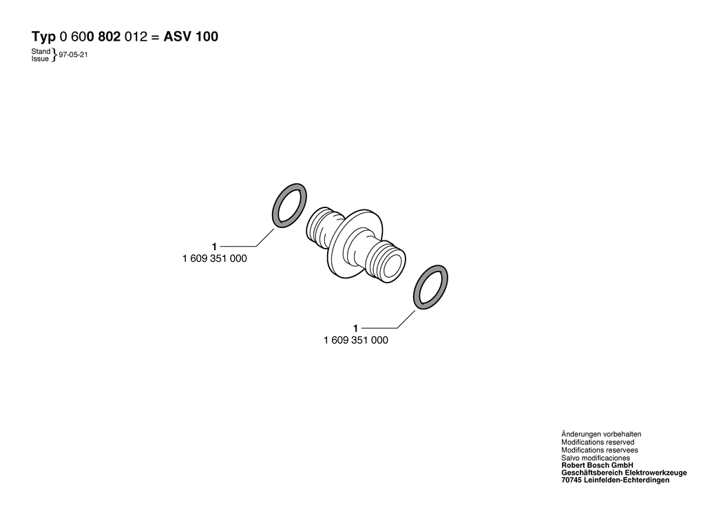 Bosch ASV 100 / 0600800012 / --- Spare Parts