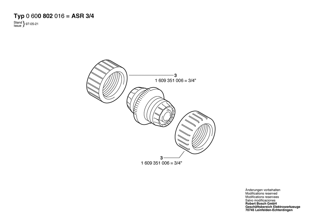 Bosch ASR 3/4 / 0600800016 / --- Spare Parts
