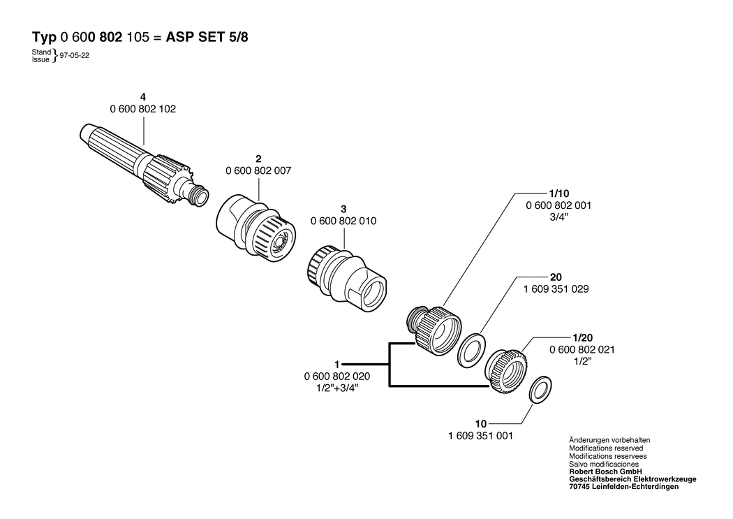 Bosch ASP SET 5/8 / 0600800105 / --- Spare Parts