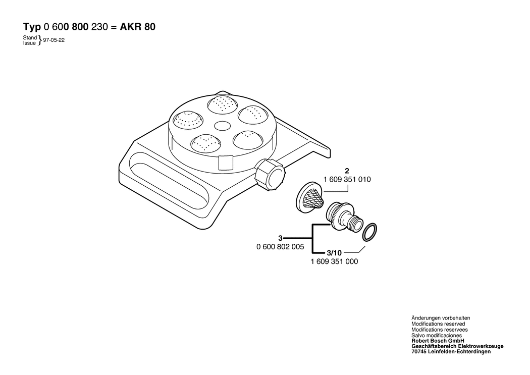 Bosch AKR 80 / 0600800230 / --- Spare Parts