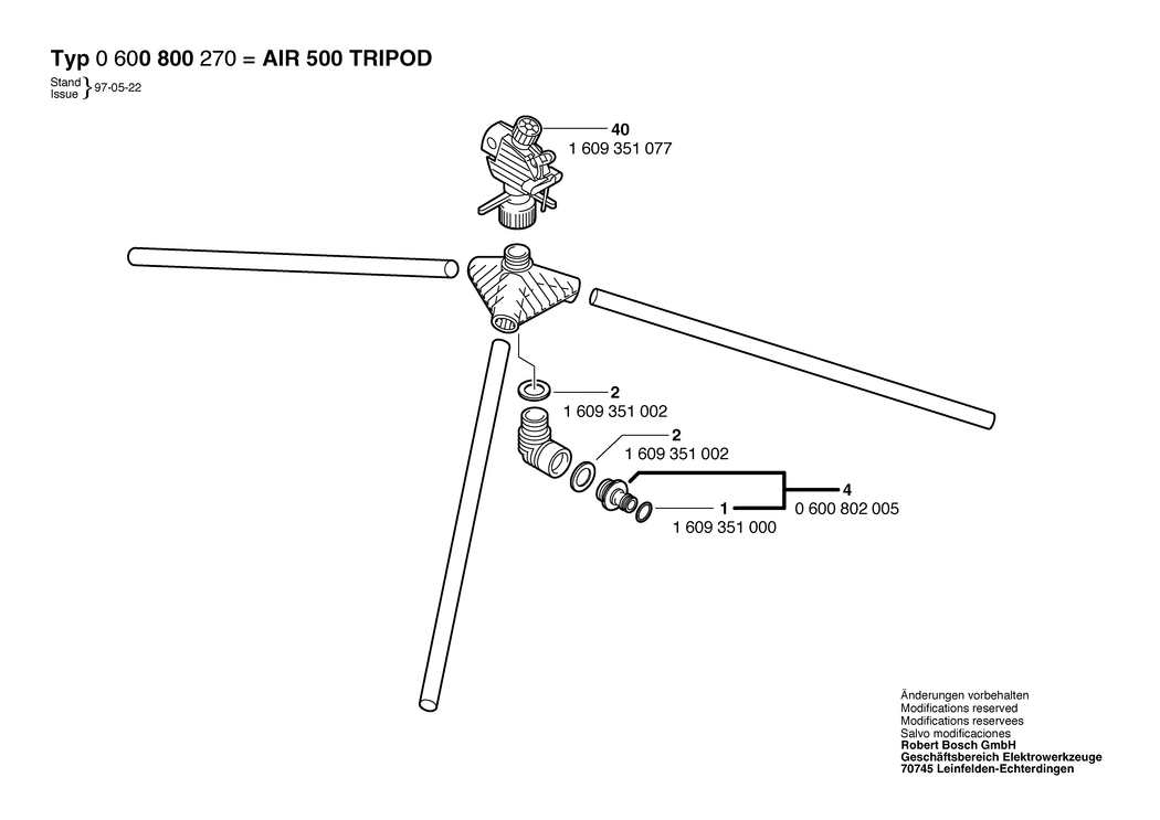 Bosch AIR 500 TRIPOD / 0600800270 / --- Spare Parts