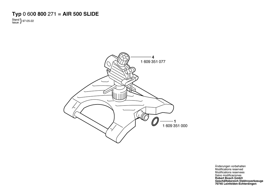 Bosch AIR 500 SLIDE / 0600800271 / --- Spare Parts