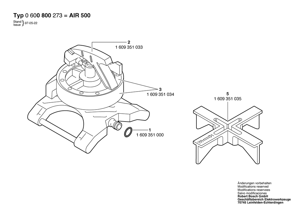 Bosch AIR 500 INTELLIGENT / 0600800273 / --- Spare Parts