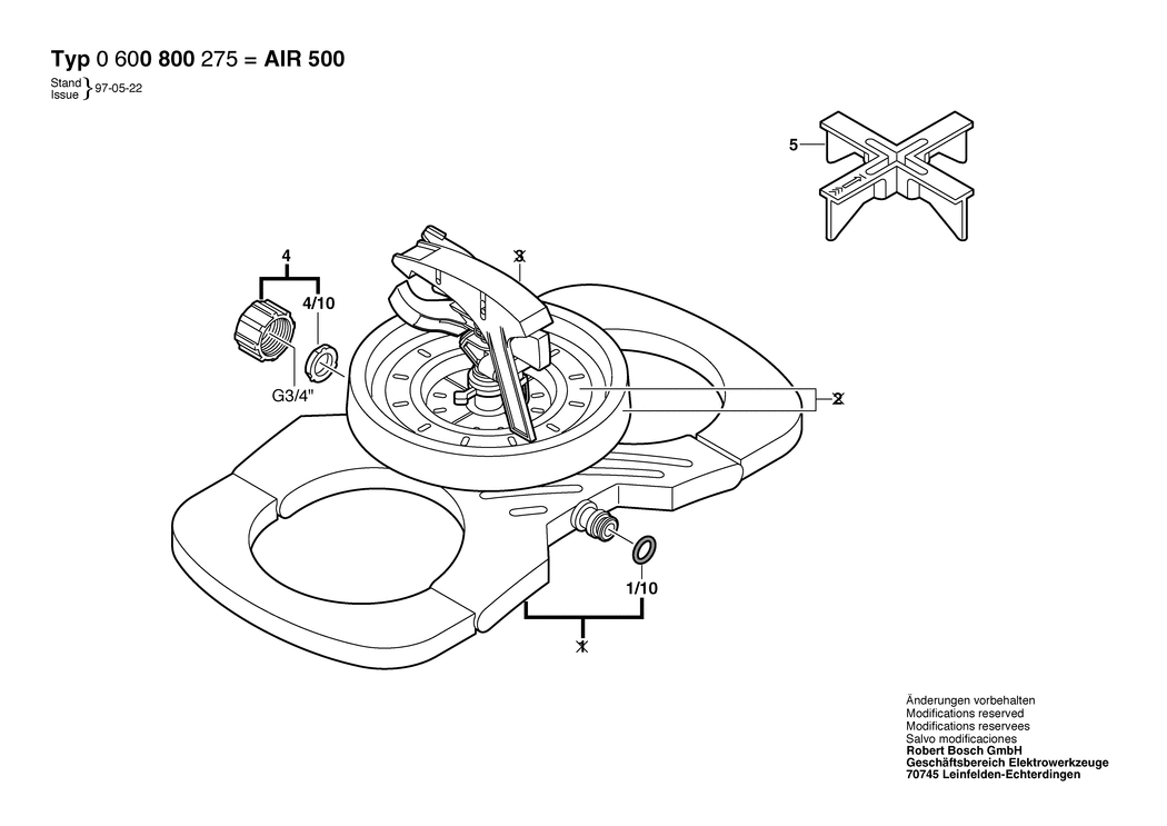 Bosch AIR 500 INTELLIGENT / 0600800275 / --- Spare Parts