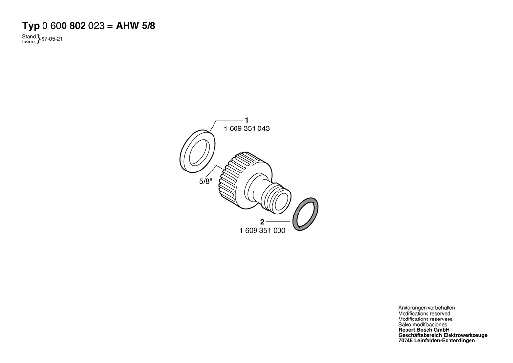 Bosch AHW 5/8 / 0600802023 / --- Spare Parts