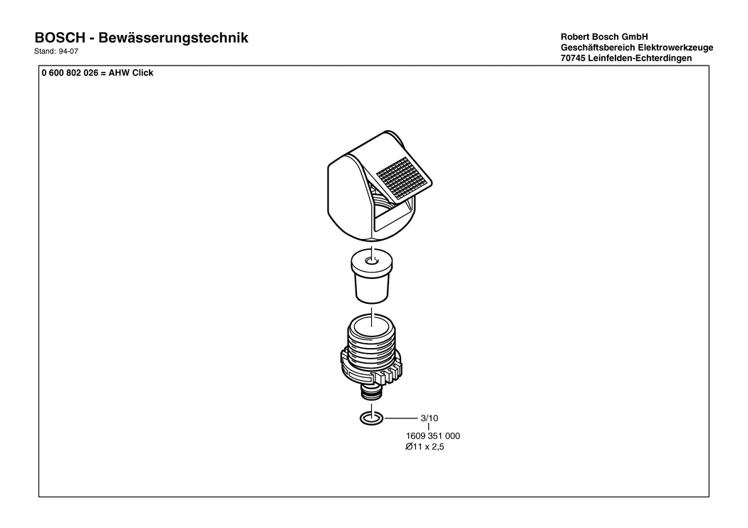 Bosch AHW CLICK / 0600802026 / --- Spare Parts