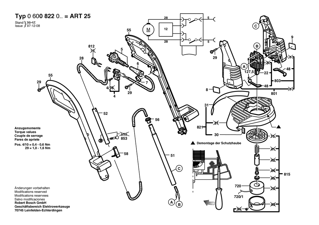 Bosch ART 25 / 0600822003 / EU 230 Volt Spare Parts