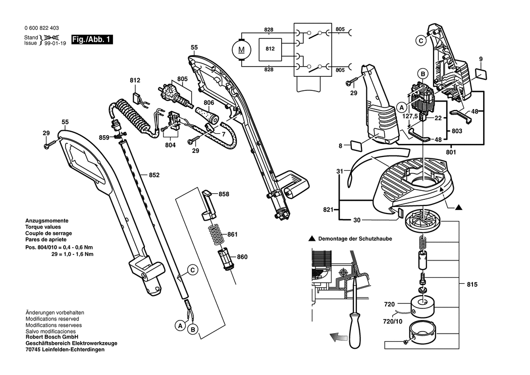 Bosch ART 25 F / 0600822403 / EU 230 Volt Spare Parts