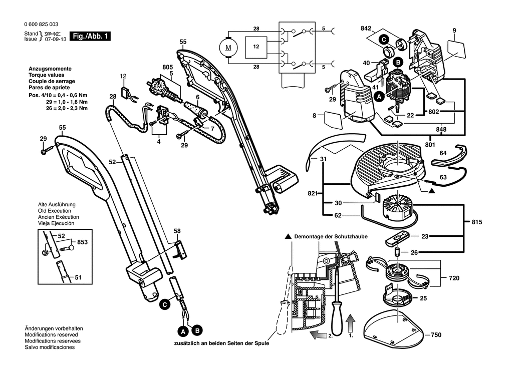 Bosch ART 30 D / 0600825003 / EU 230 Volt Spare Parts