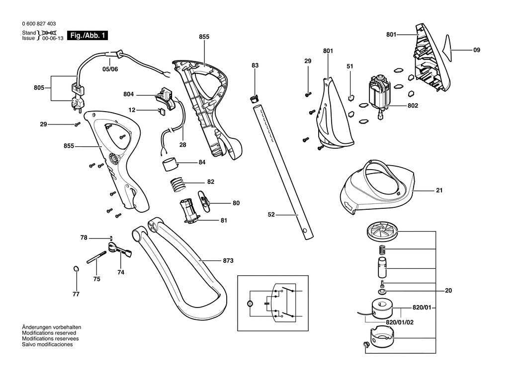 Bosch ART 23 GFSV / 0600827403 / EU 230 Volt Spare Parts