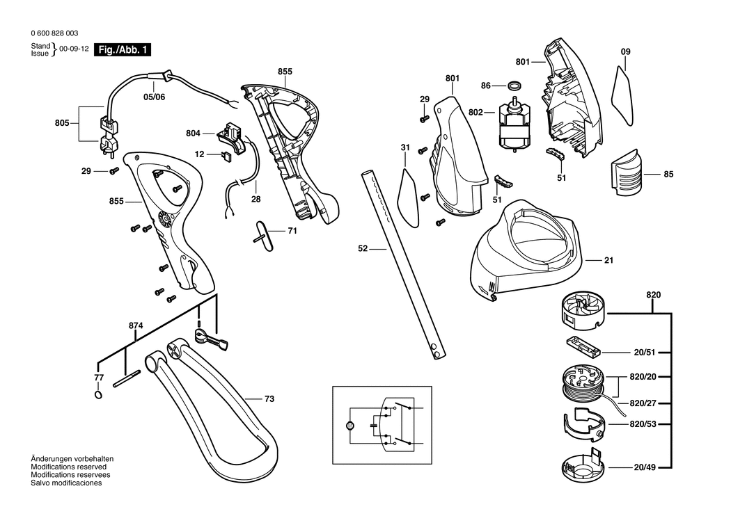 Bosch ART 25 GSA / 0600828042 / GB 230 Volt Spare Parts