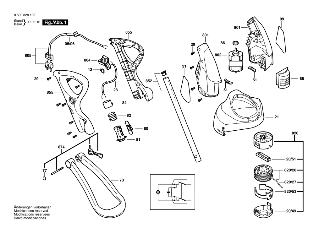 Bosch ART 25 GSAV / 0600828132 / CH 230 Volt Spare Parts