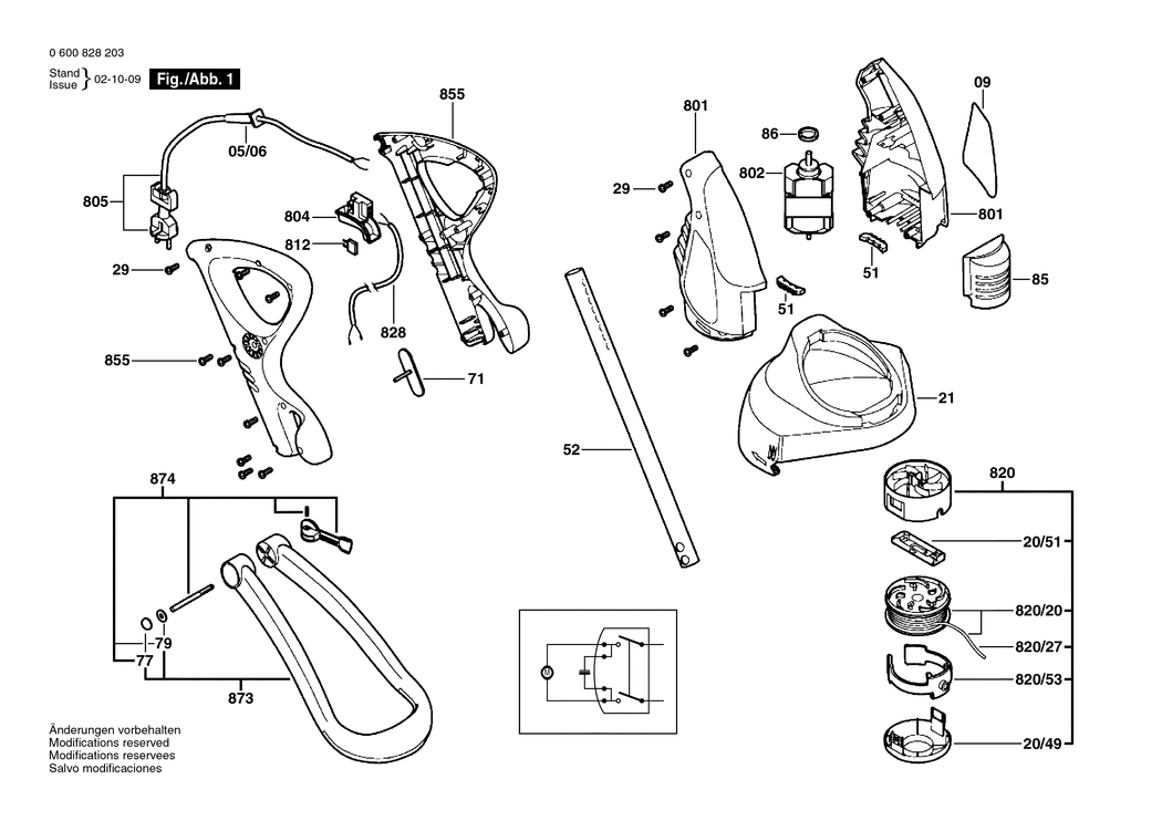 Bosch ART 25 GSA / 0600828203 / EU 230 Volt Spare Parts