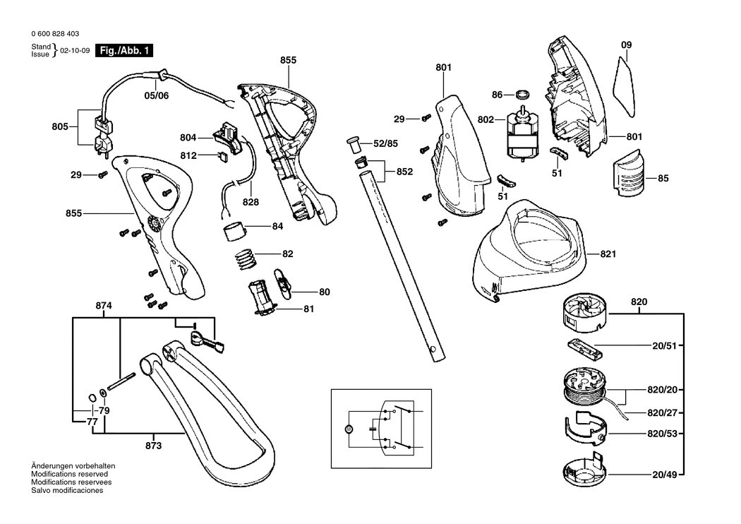 Bosch ART 25 GSAV / 0600828403 / EU 230 Volt Spare Parts