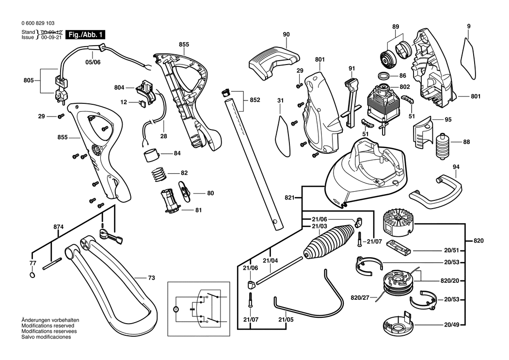 Bosch ART 30 GSD V / 0600829103 / EU 230 Volt Spare Parts