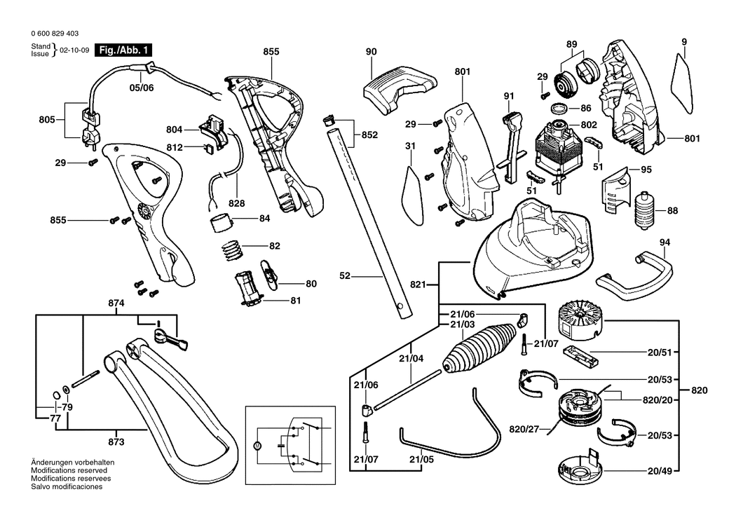 Bosch ART 30 GSDV / 0600829403 / EU 230 Volt Spare Parts