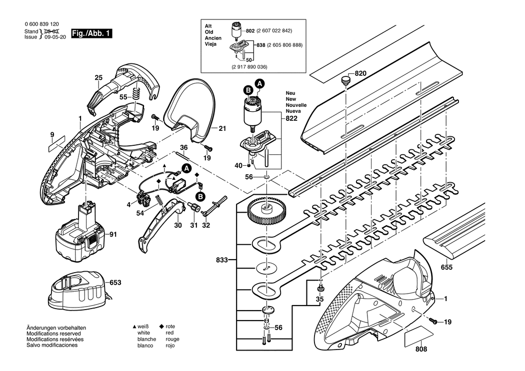 Bosch AHS 41 ACCU / 0600839120 / GB 14.4 Volt Spare Parts