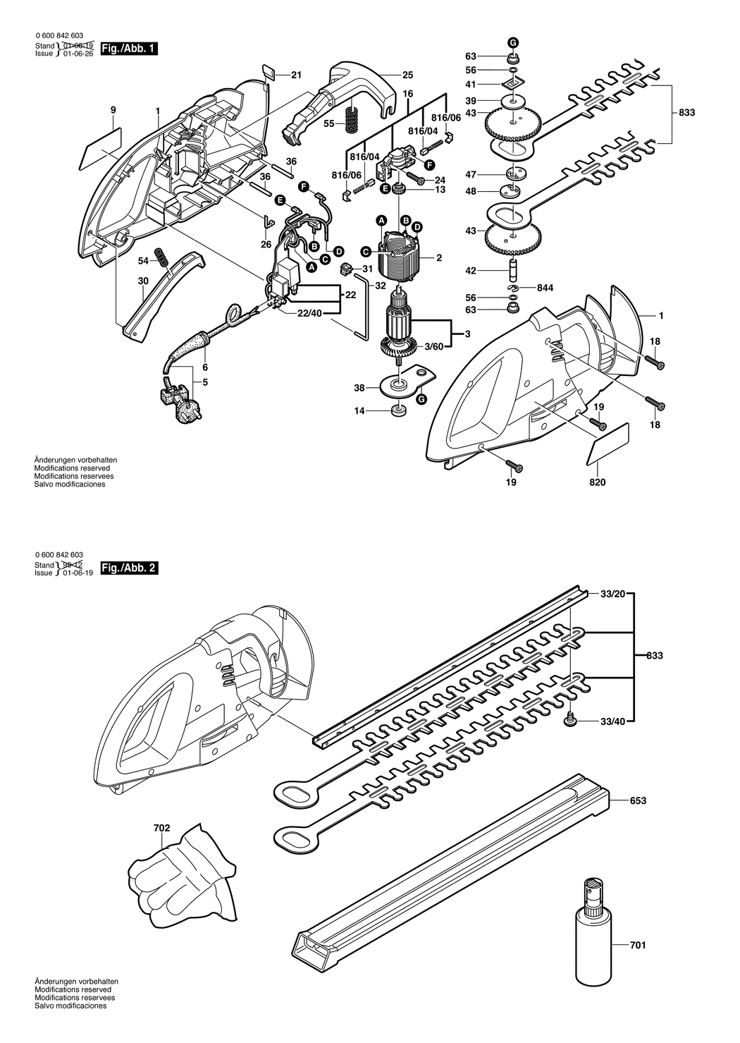 Bosch AHS 4-15 / 0600842632 / CH 230 Volt Spare Parts