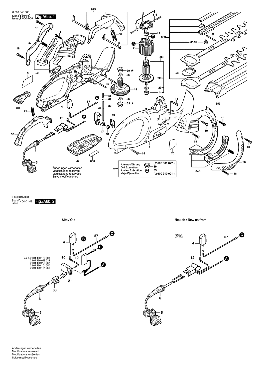 Bosch AHS 40-24 / 0600845050 / I 230 Volt Spare Parts