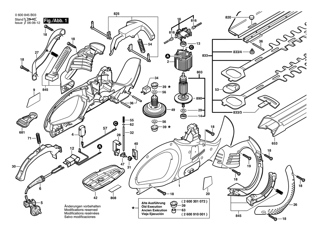 Bosch AHS 400-24 T / 0600845B03 / EU 230 Volt Spare Parts