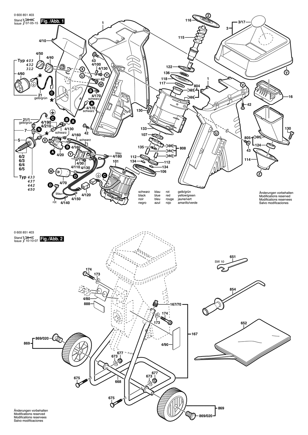 Bosch AXT 2000 HP / 0600851450 / I 230 Volt Spare Parts