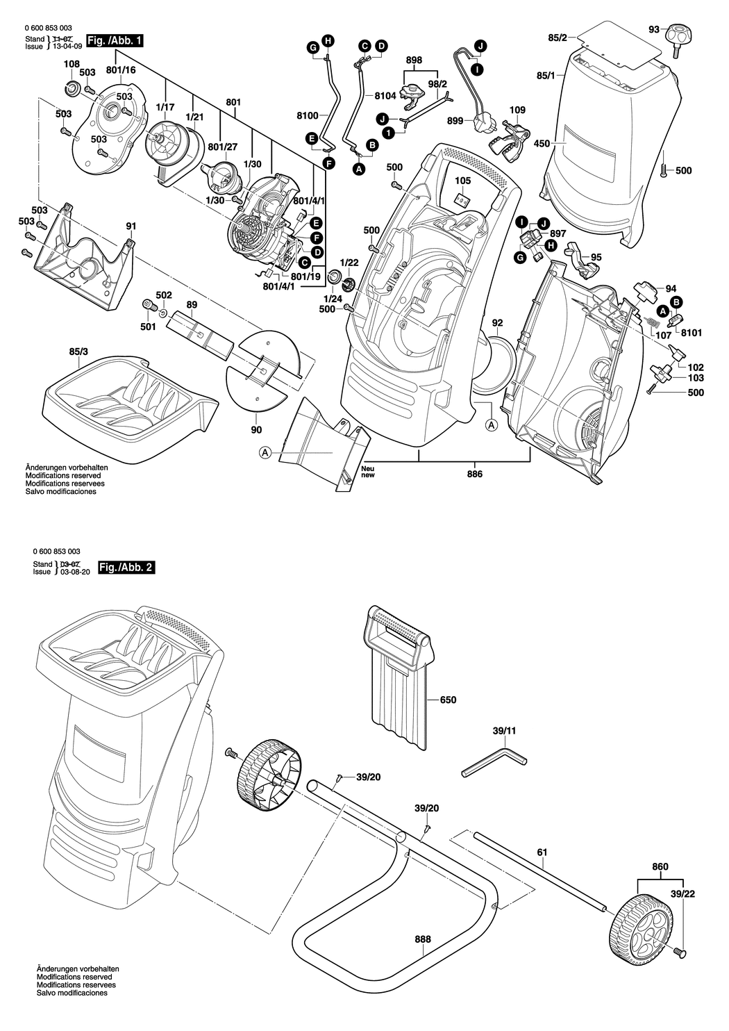 Bosch AXT Rapid 180 / 0600853042 / GB 230 Volt Spare Parts
