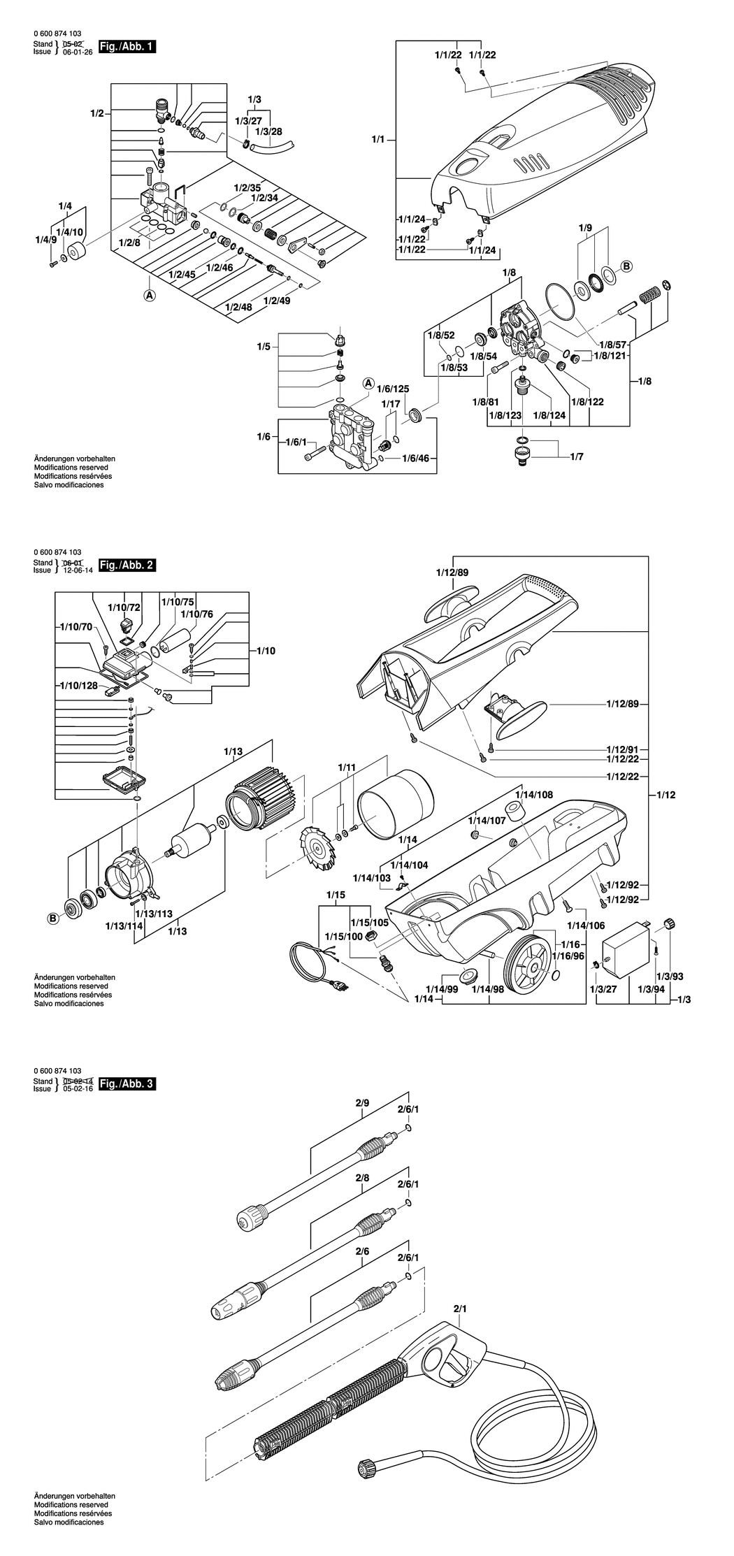 Bosch AQUATAK 1350 / 0600874132 / CH 230 Volt Spare Parts