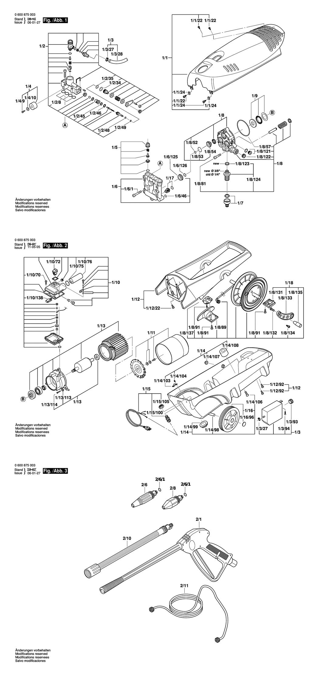 Bosch AQUATAK 1500 SI / 0600875003 / EU 230 Volt Spare Parts