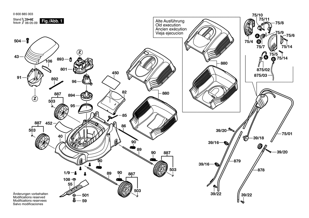 Bosch ROTAK 32 / 0600885003 / EU 230 Volt Spare Parts