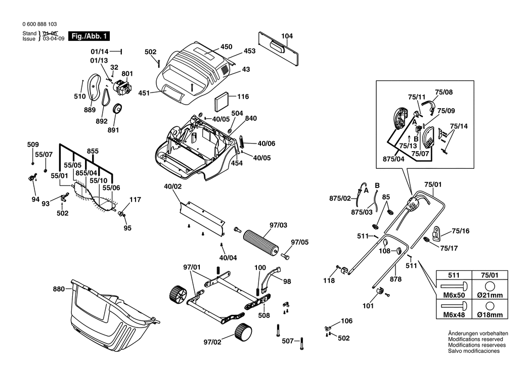 Bosch AMR 32 F / 0600888103 / EU 230 Volt Spare Parts