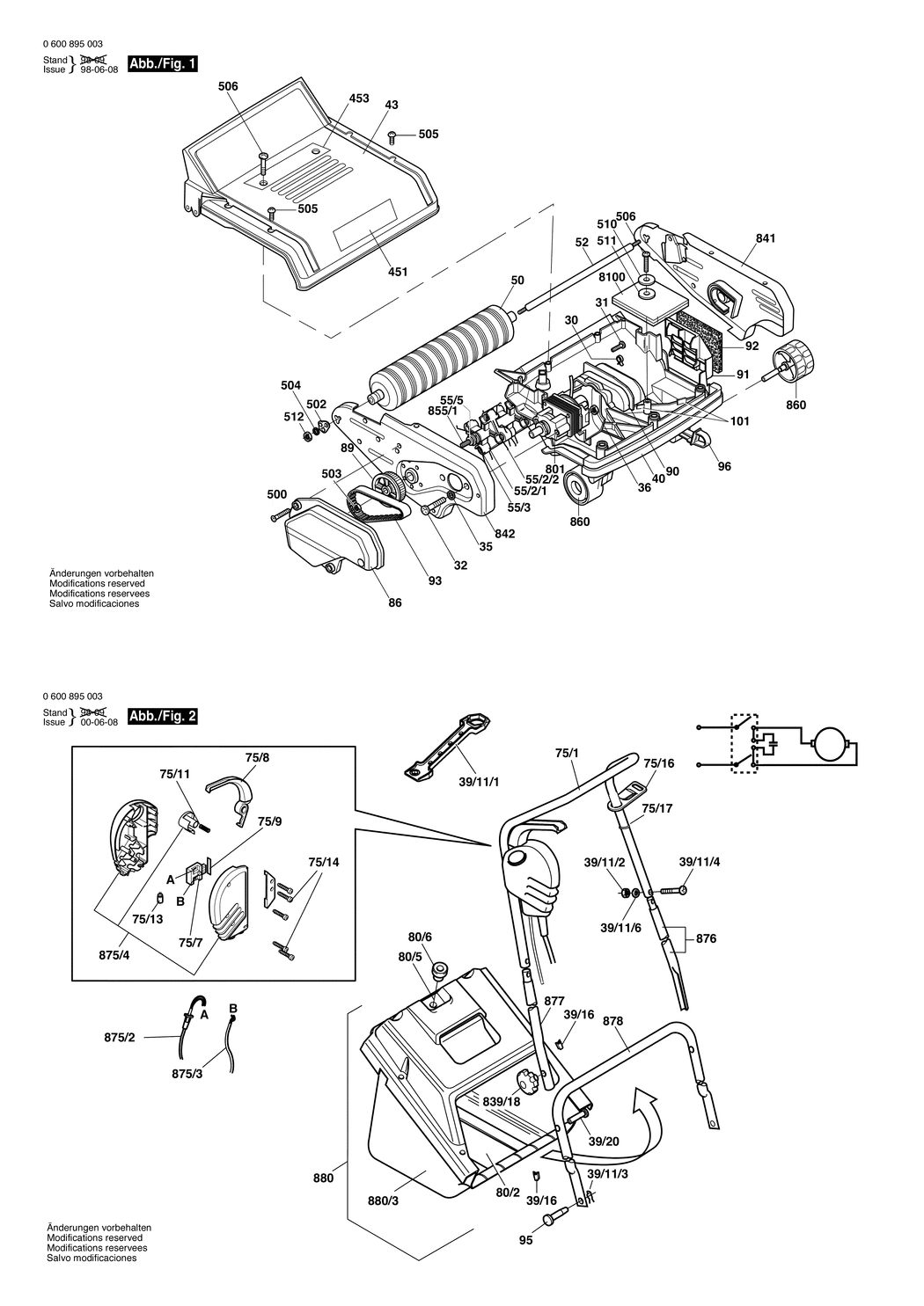 Bosch AMR 30 / 0600895003 / EU 230 Volt Spare Parts