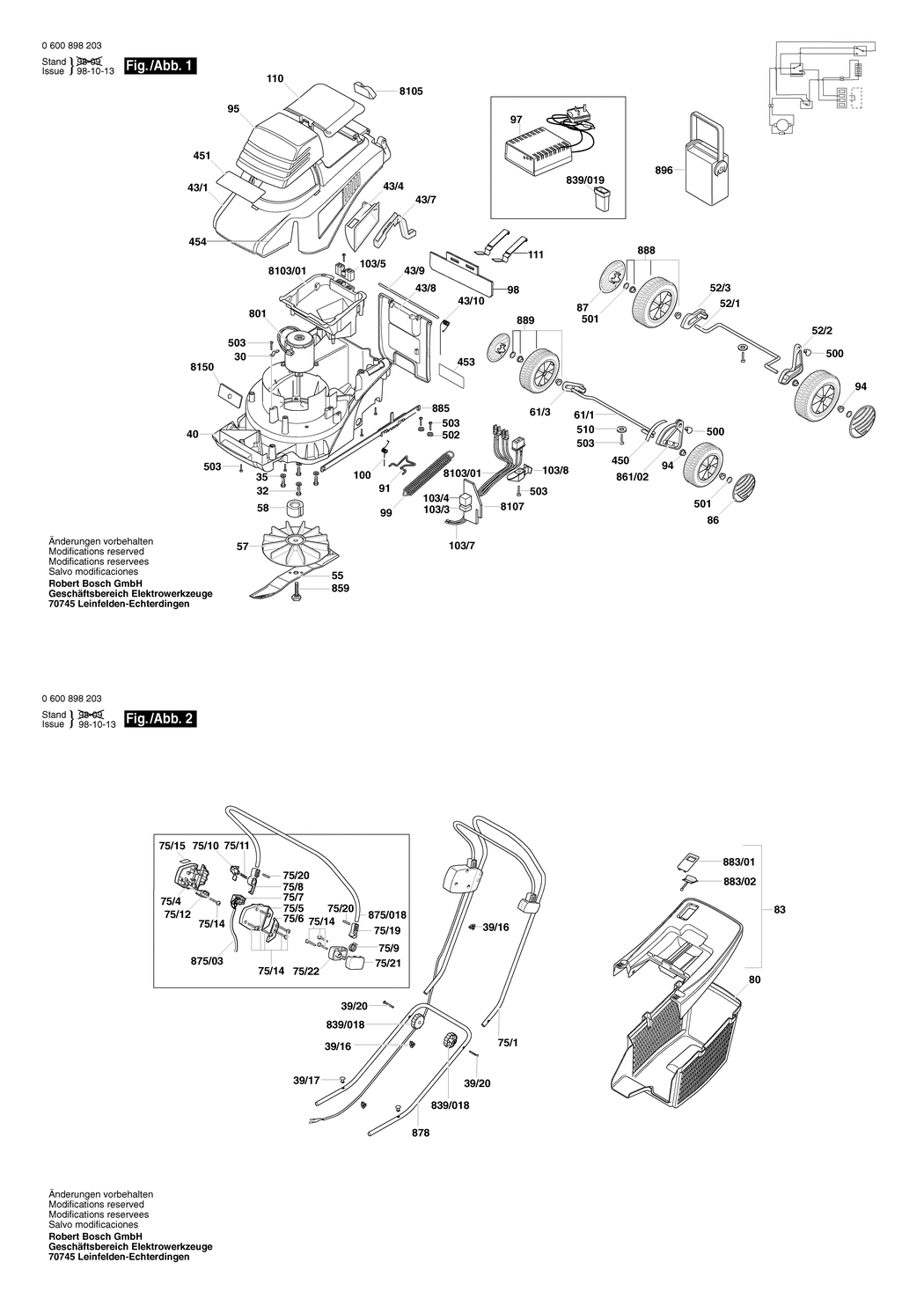 Bosch ARM 32-17 ACCU / 0600898242 / GB 230 Volt Spare Parts