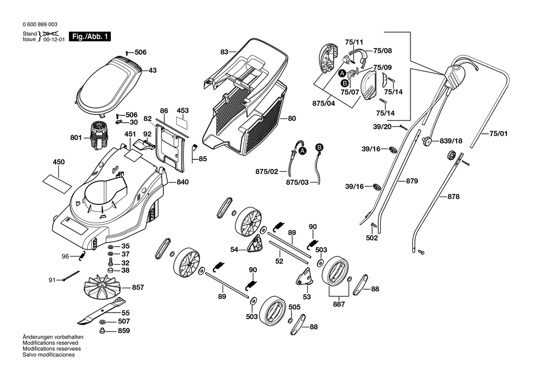 Bosch ARM 320 / 0600899042 / GB 230 Volt Spare Parts