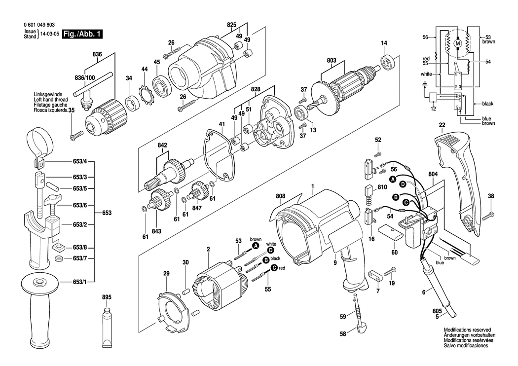 Bosch BM 550 E / 0601049683 / EU 230 Volt Spare Parts