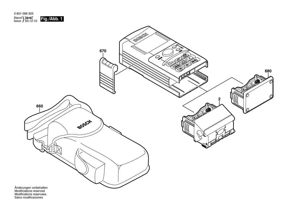 Bosch DLE 150 / 0601098303 / EU Spare Parts