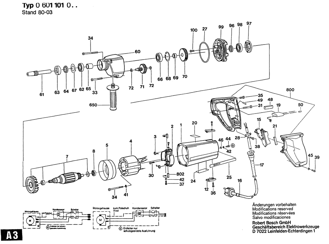 Bosch UB(J𩝛 26 / 0601101011 / NL 220 Volt Spare Parts