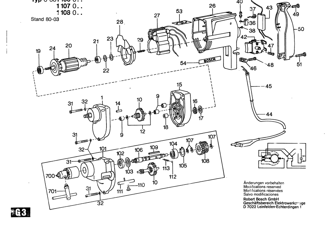 Bosch ---- / 0601108036 / NL 220 Volt Spare Parts
