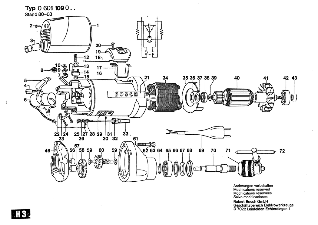 Bosch ---- / 0601109047 / F 110 Volt Spare Parts