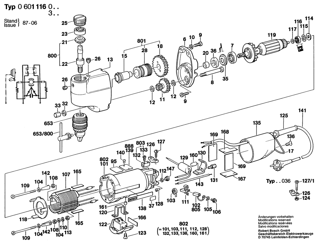 Bosch ---- / 0601116041 / GB 110 Volt Spare Parts