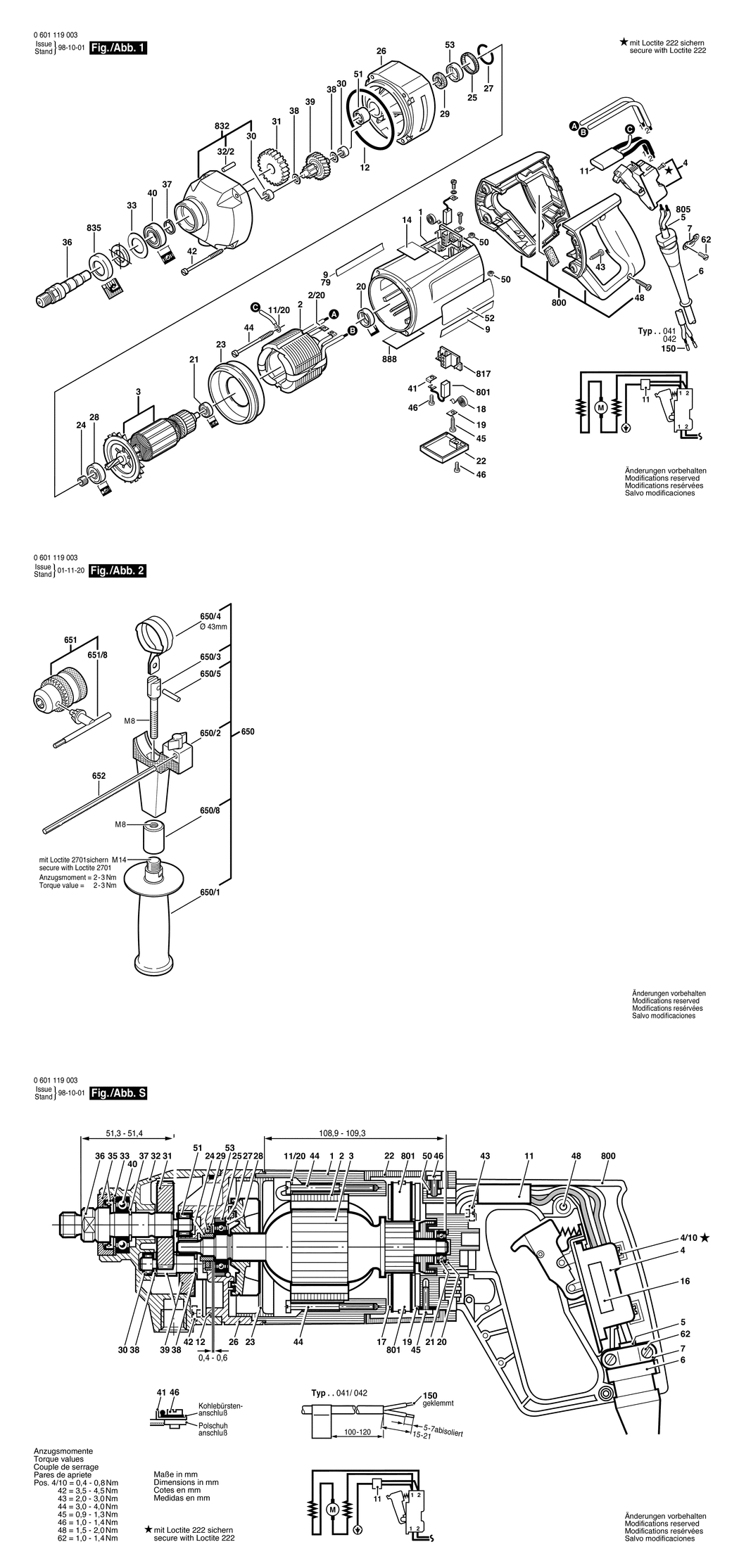 Bosch ---- / 0601119047 / F 110 Volt Spare Parts