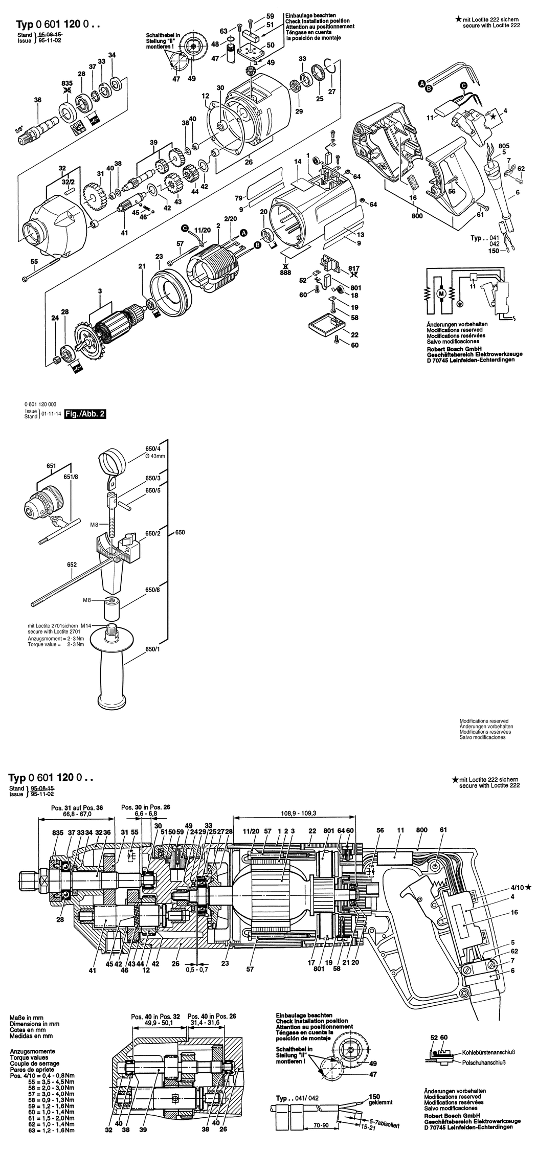 Bosch ---- / 0601120060 / DK 220 Volt Spare Parts